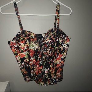 Woman’s Floral corset top w/ front zipper